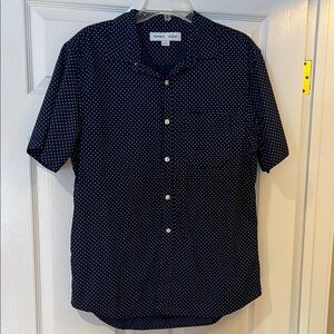 Old Navy Navy Blue Polka Dot Shirt